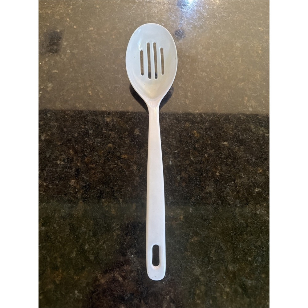 Melamine-ware JP-636 Slotted Spoon White Kitchen Utensil Cooking Serving Ware
